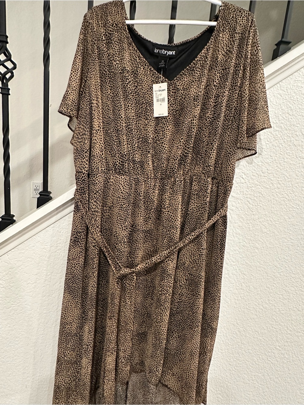 NWT Lane Bryant Brown Leopard-Print Midi Dress